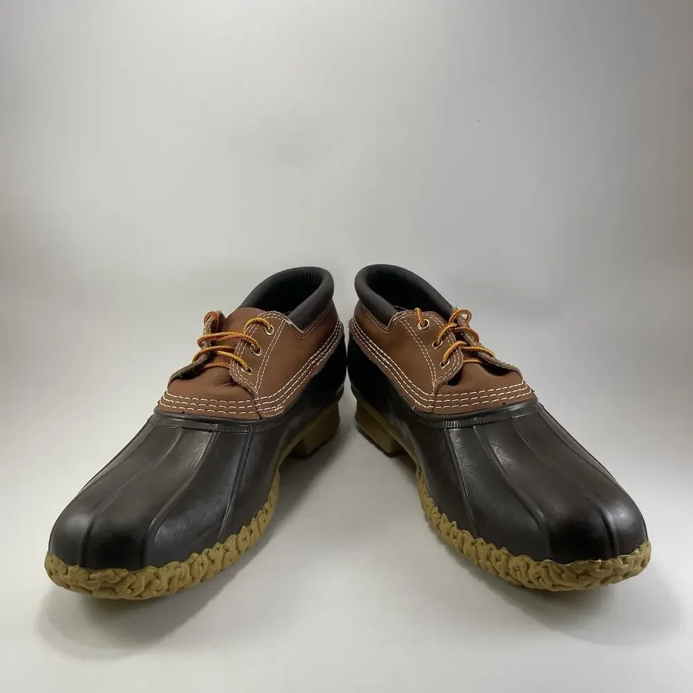 LL Bean Bean Boots Mens Size 14 Waterproof Leather 3 Eye Duck Rain Boots Low